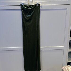 Strapless green dress